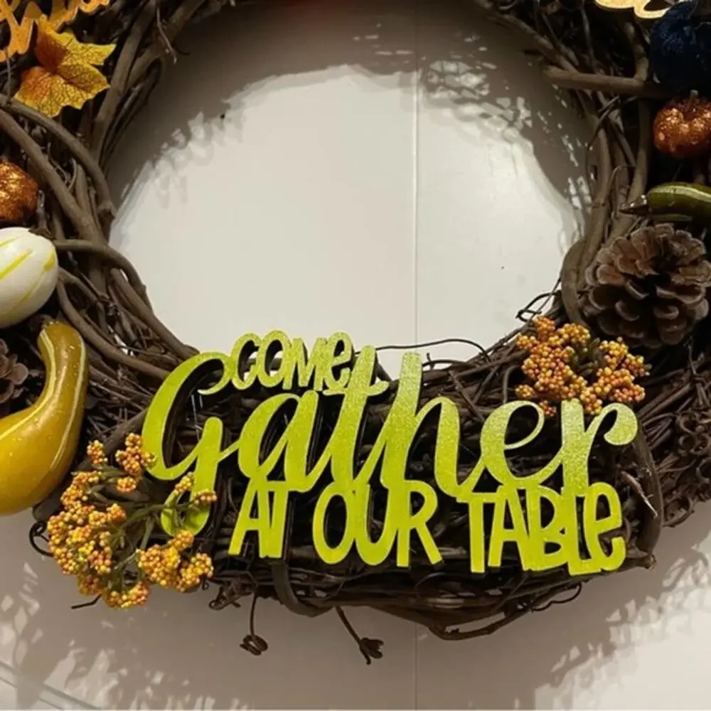 Fall Thankful Blessed Grapevine Wreath 18